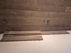 18 dikke steigerhouten planken (ca. 32 m), Doe-het-zelf en Verbouw, Hout en Planken, Ophalen, Gebruikt, 25 tot 50 mm, 200 tot 250 cm