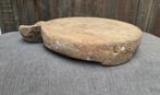 Oude sobere, stoere ronde houten snijplank - 23 cm, Ophalen of Verzenden