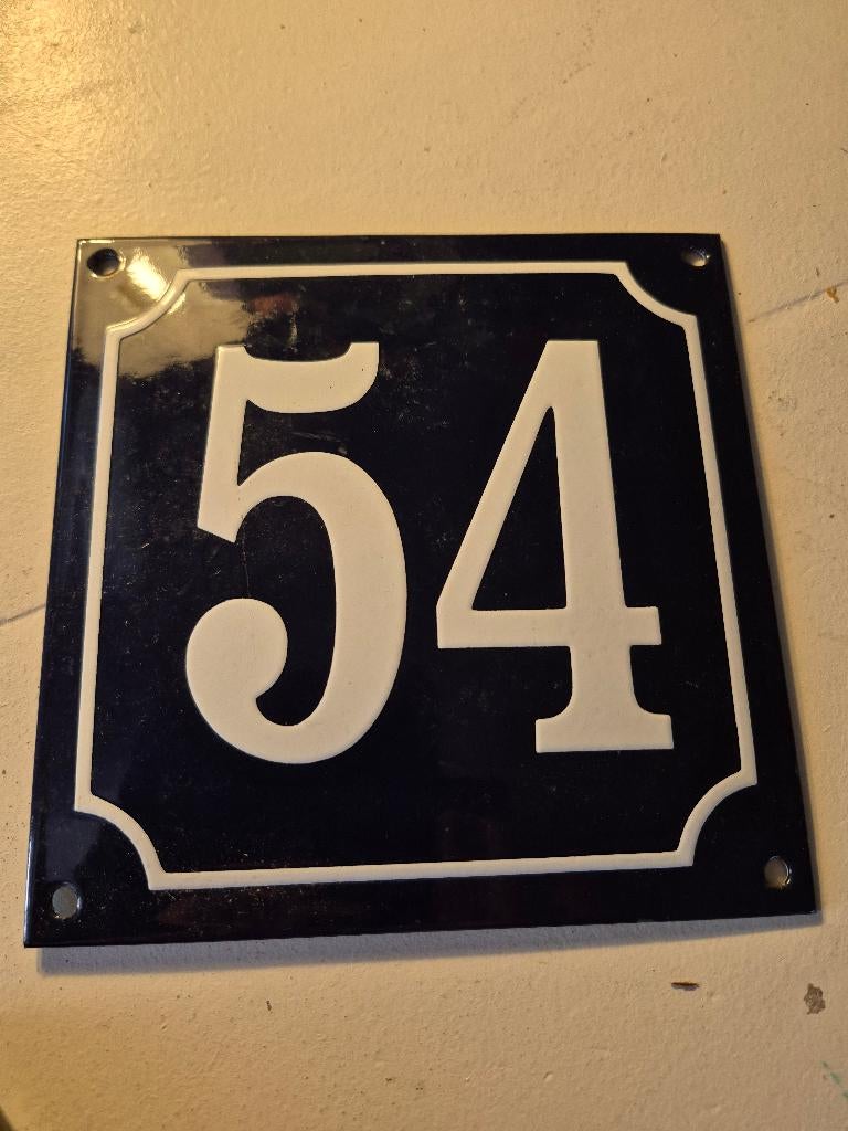 Geëmailleerd huisnummer 54, Ophalen of Verzenden