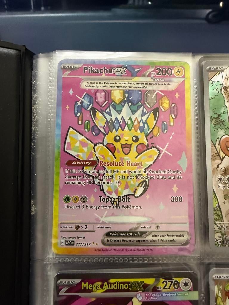 Pikachu EX - Ascendentie 277/217, Ophalen of Verzenden, Nieuw, Losse kaart