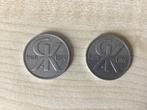 Twee kantinepenningen. Gebruikt als betaalmiddel kantine., Verzenden, Koningin Beatrix, Overige waardes, Losse munt