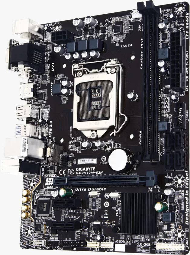 Gigabyte GA-H110M-S2H Moederbord, Computers en Software, Moederborden, Zo goed als nieuw, Intel, DDR4, Ophalen of Verzenden