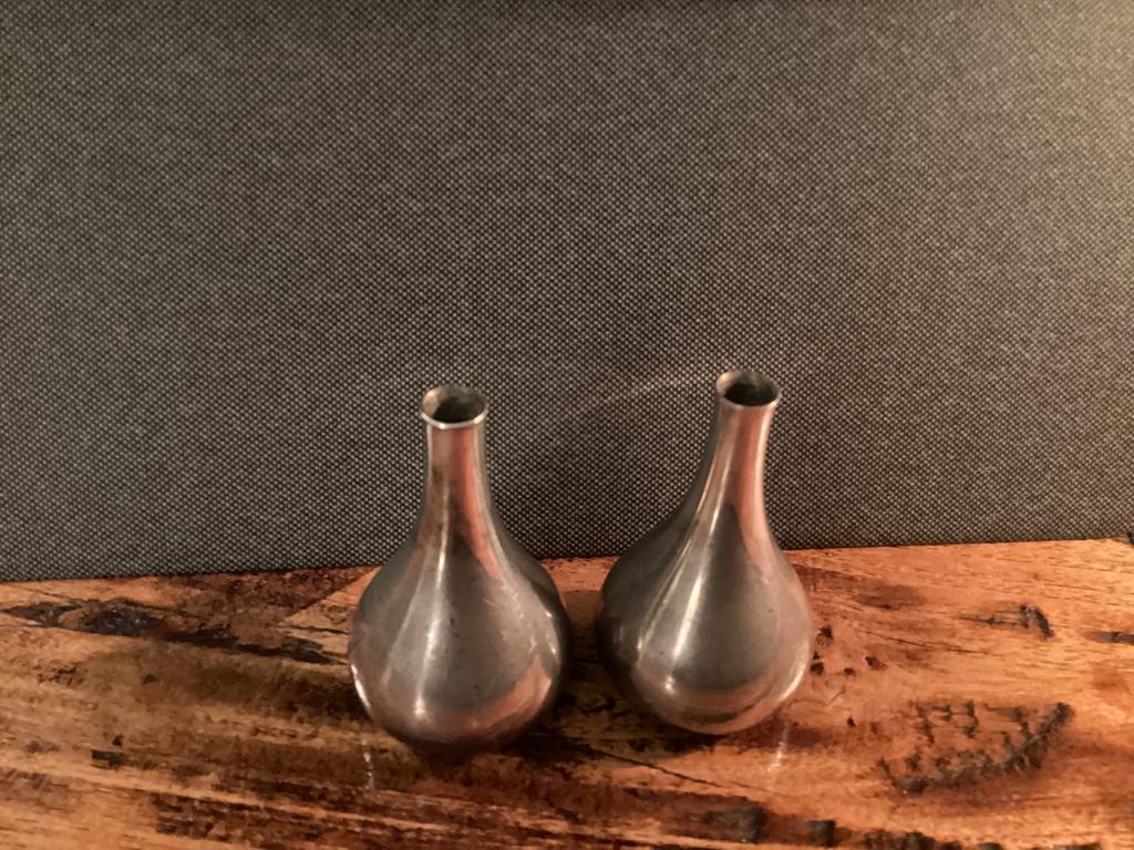 IHQ TRAANKANDELAARS Deens design messing verzilverd, VINTAGE, Ophalen of Verzenden, Zo goed als nieuw, Minder dan 25 cm