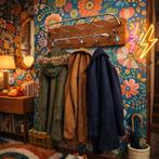 Vintage Midcentury Kapstok met haken en hoedenrek, Huis en Inrichting, Wandkapstok, Gebruikt, Ophalen of Verzenden, Minder dan 100 cm