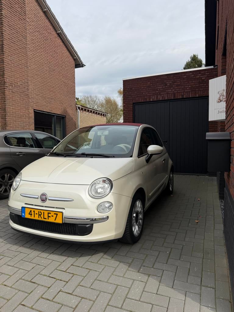 Fiat 500 - Creme, Parkeersensor, Leder en Stof, Wit, Origineel Nederlands