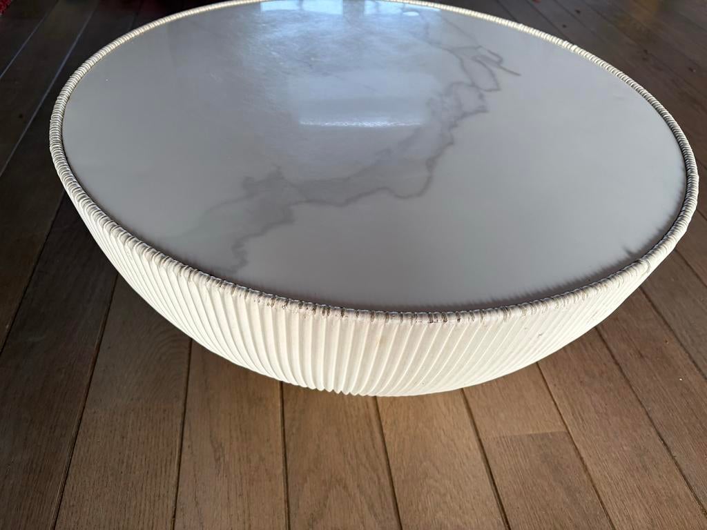 Salontafel met marmeren blad - Rond 70 cm, Overige materialen, Gebruikt, Rond, Minder dan 50 cm