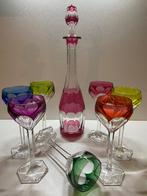 Karaf met 7 wijnglazen “Siebel” Val Saint Lambert !, Ophalen of Verzenden