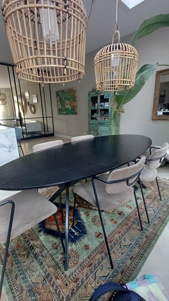 Moderne ovale eettafel, Gebruikt, 100 tot 150 cm, 200 cm of meer, Modern