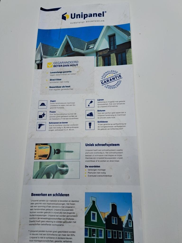 unipanel, Ophalen, Nieuw, Overige materialen, Minder dan 20 mm