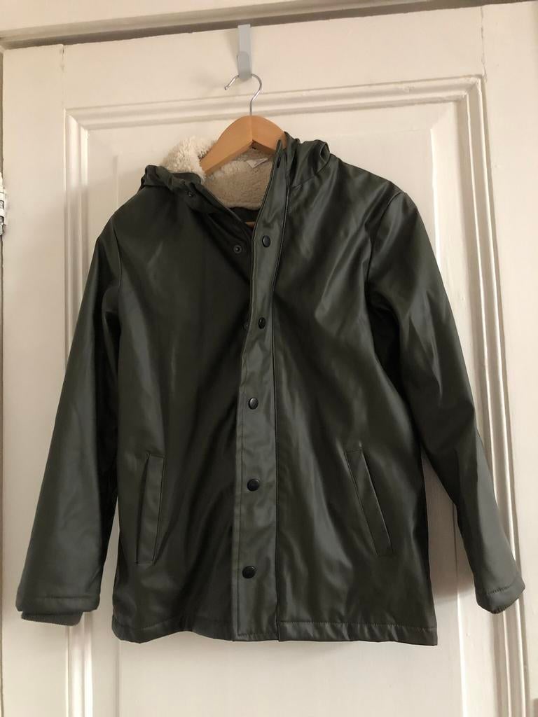ZGAN Gevoerde regenjas donkergroen Hema 146-152, Ophalen of Verzenden, Zo goed als nieuw, Jongen of Meisje, Jas