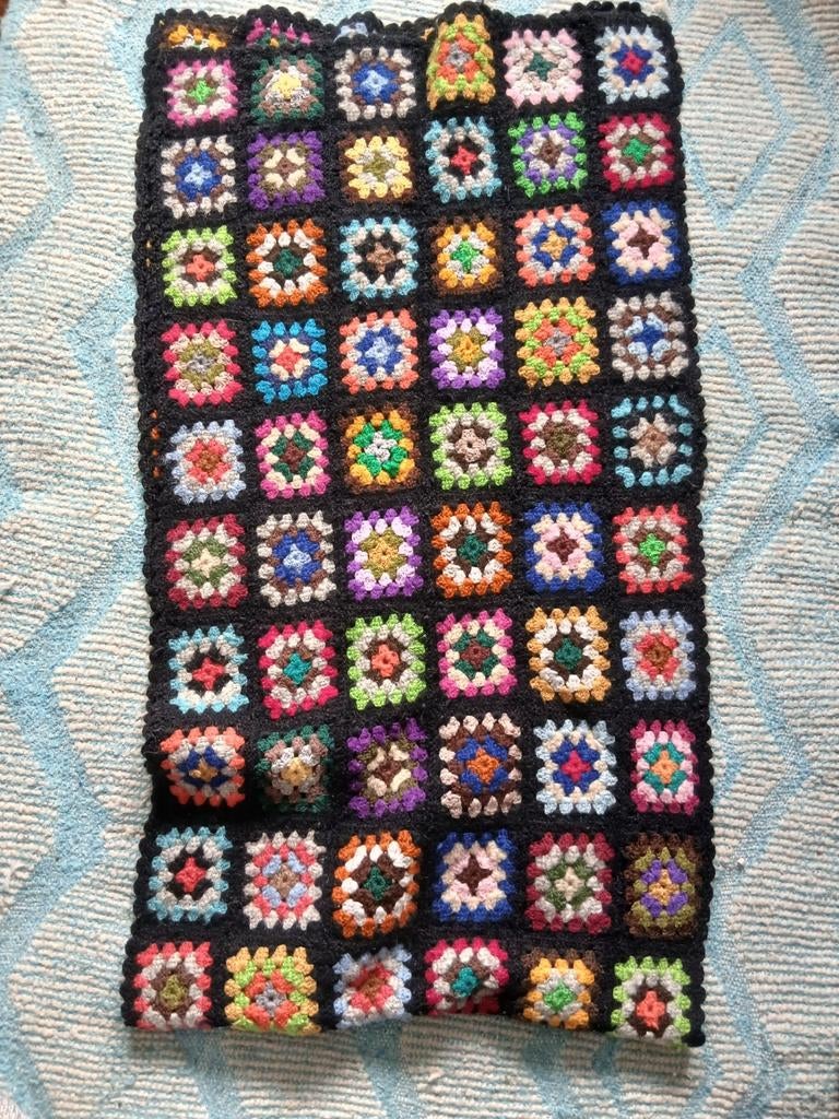 Handgemaakte Granny Square Sjaal/Deken, Ophalen of Verzenden