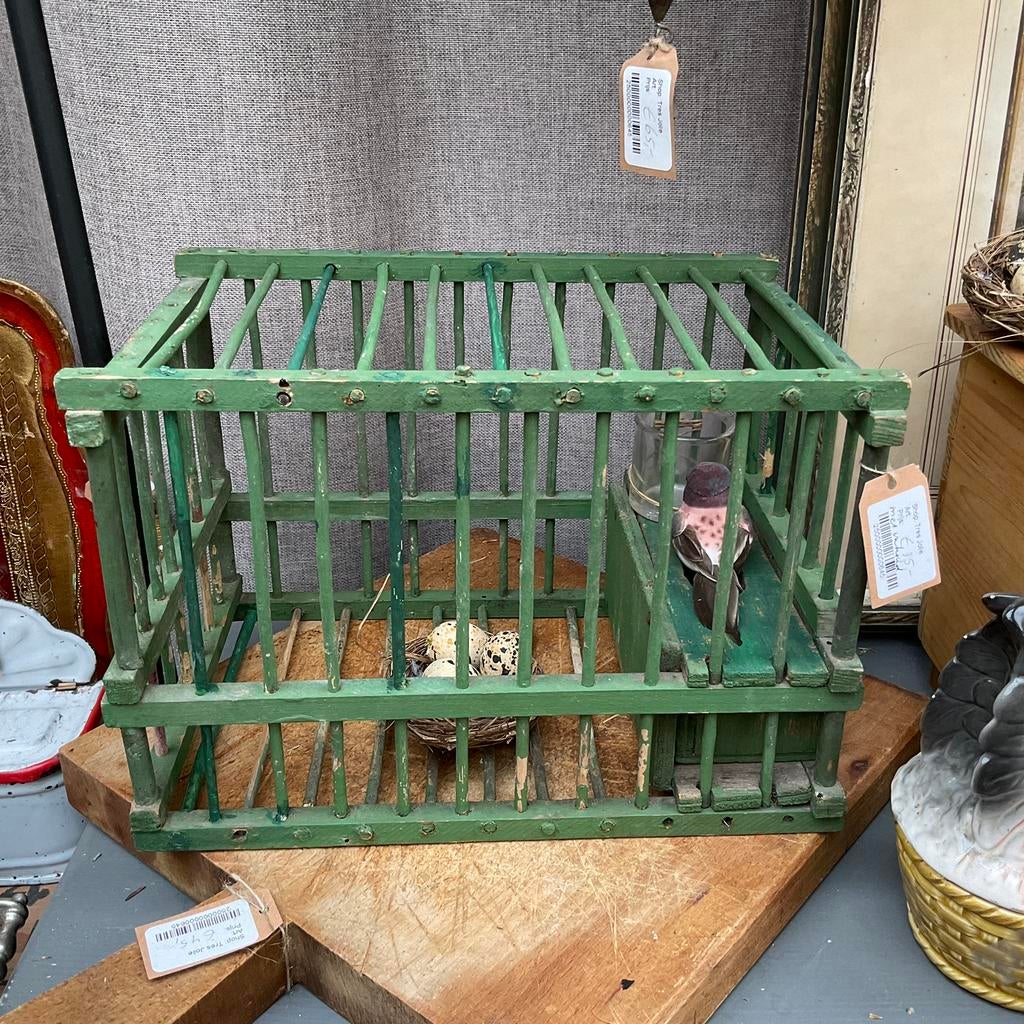 Oud vogelkooitje met inhoud *floor epe*, Antiek en Kunst, Ophalen of Verzenden