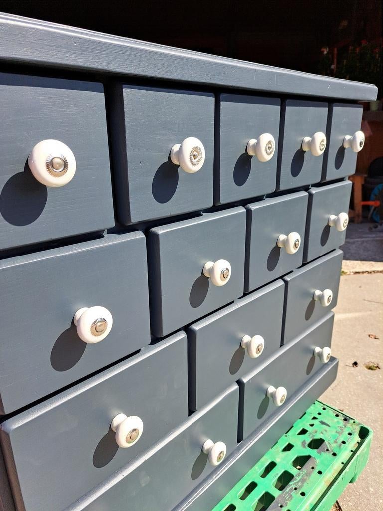 Grijze grenen ladekast commode 14 lades refurbished, Ophalen, RoDeKo Volendam, R.kooij65@gmail.com, 5 laden of meer