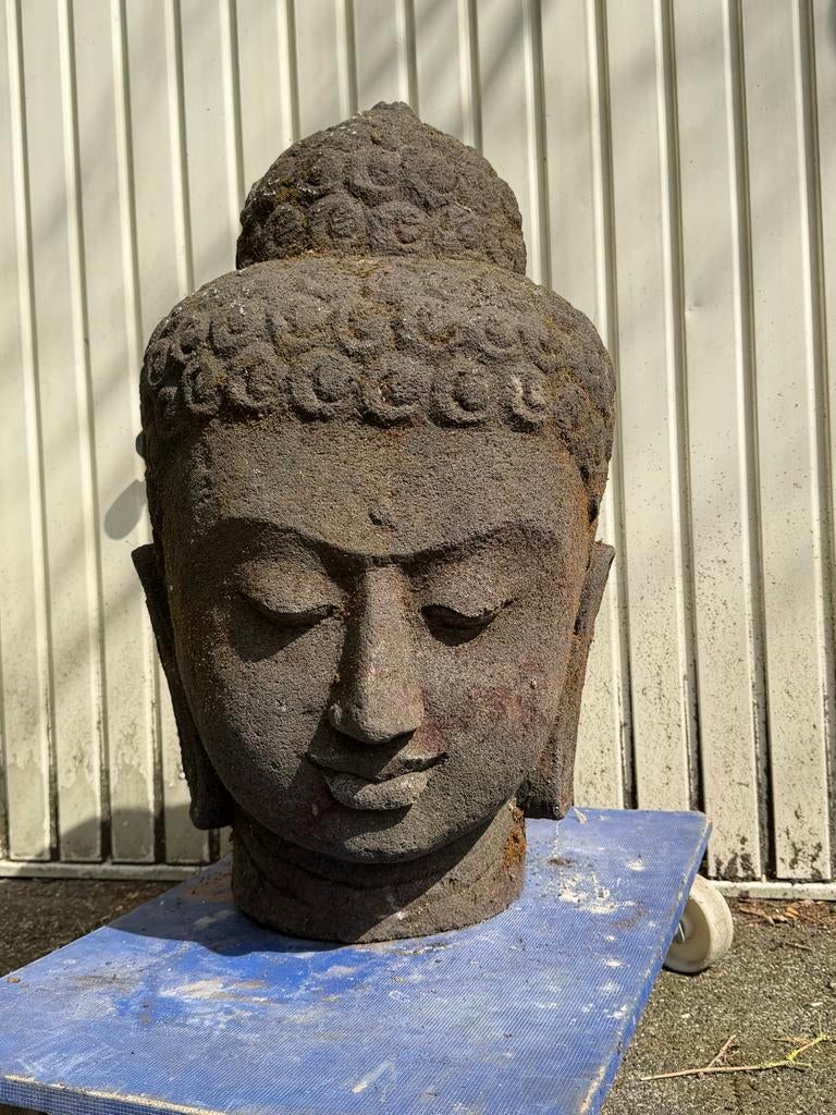 Boeddha beeld lavasteen 72 cm hoog, Ophalen, Gebruikt