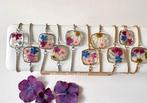 Verstelbare RVS armbandjes met echte gedroogde bloemetjes, Sieraden, Tassen en Uiterlijk, Armbanden, Ophalen, Nieuw, Elastiek