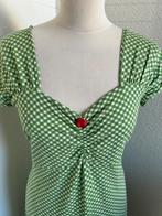 King Louie maat L groene retro jurk 2984, Maat 42/44 (L), Ophalen of Verzenden, Zo goed als nieuw, Knielengte