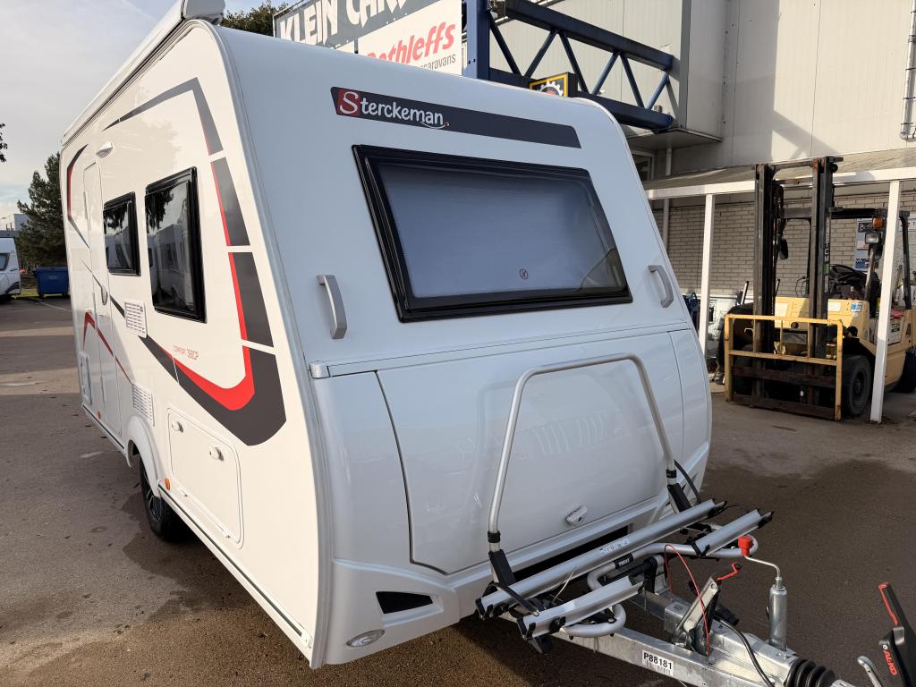 Sterckeman Easy Comfort 390 CP +Fietsen+Mover+luifel Thule, Sterckeman, 4 tot 5 meter, Schokbreker, Dwarsbed