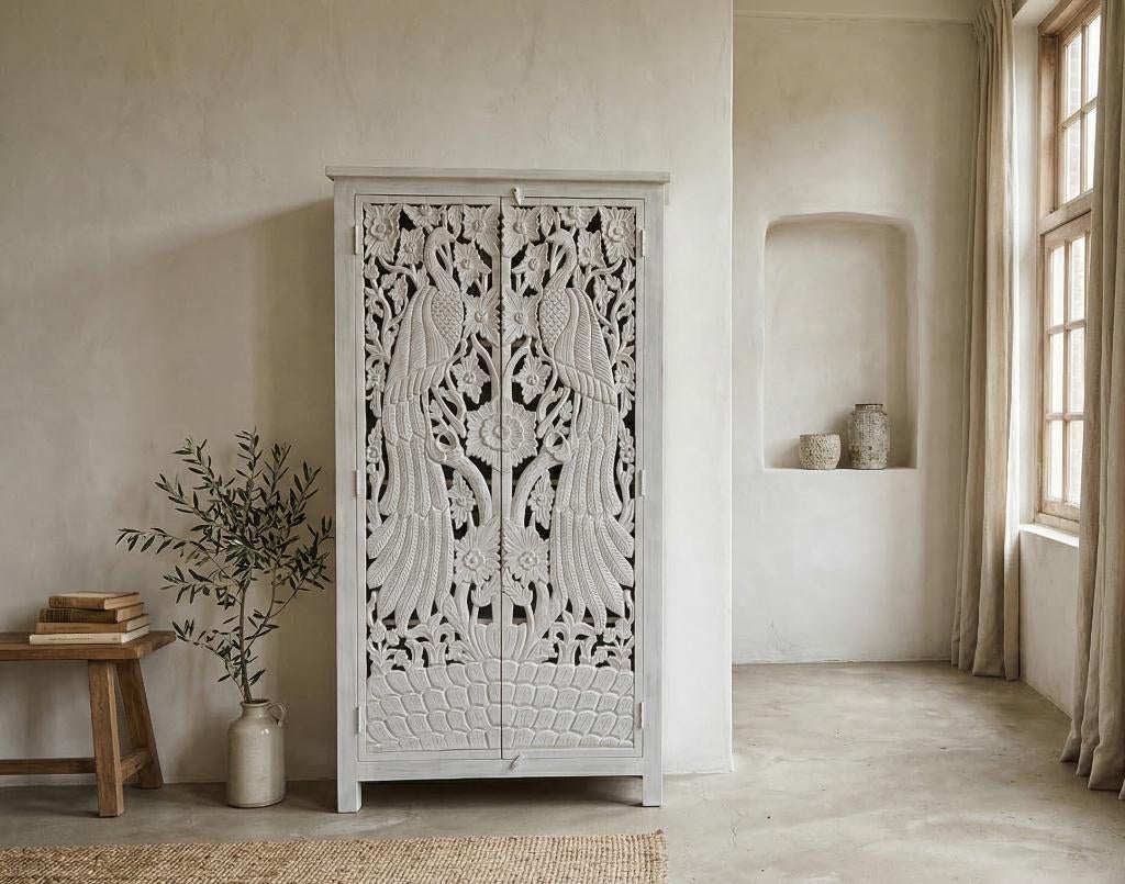 Handgesneden Kast uit India Uniek exemplaar Ibiza/Boho Nieuw, Huis en Inrichting, Kasten | Buffetkasten, Nieuw, Indisch Ibiza boho