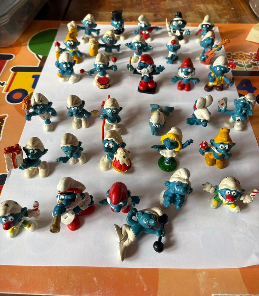 28 vintage peyo smurfen, als set of los, Verzamelen, Smurfen, Ophalen of Verzenden, Zo goed als nieuw, Verschillende Smurfen