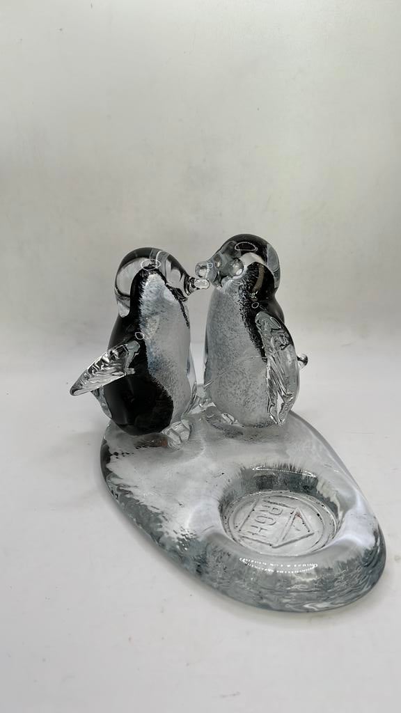 Waxinelichthouder met 2 pinguins, Römische Glashütte., Ophalen of Verzenden