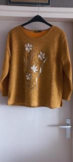 BZA women's fashion trui met bloemenprint, Geel, Maat 46/48 (XL) of groter, Ophalen of Verzenden, Zo goed als nieuw