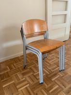 Vintage stapelbare schoolstoelen - Set van 3, Huis en Inrichting, Ophalen, Gebruikt, Overige kleuren, Drie