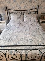 Mooie blauw/witte bedsprei quilted 230x230 met kussenhoezen, Eenpersoons, Wit, Ophalen of Verzenden, Zo goed als nieuw