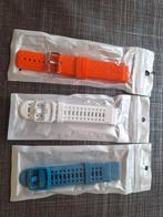 3 Nieuwe siliconen horlogebandjes 20mm, Overige merken, Kunststof, Polshorloge, Nieuw