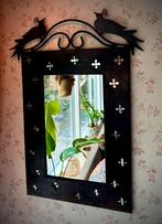 Metalen spiegel met vogels, Minder dan 50 cm, Ophalen of Verzenden, Zo goed als nieuw, Minder dan 100 cm