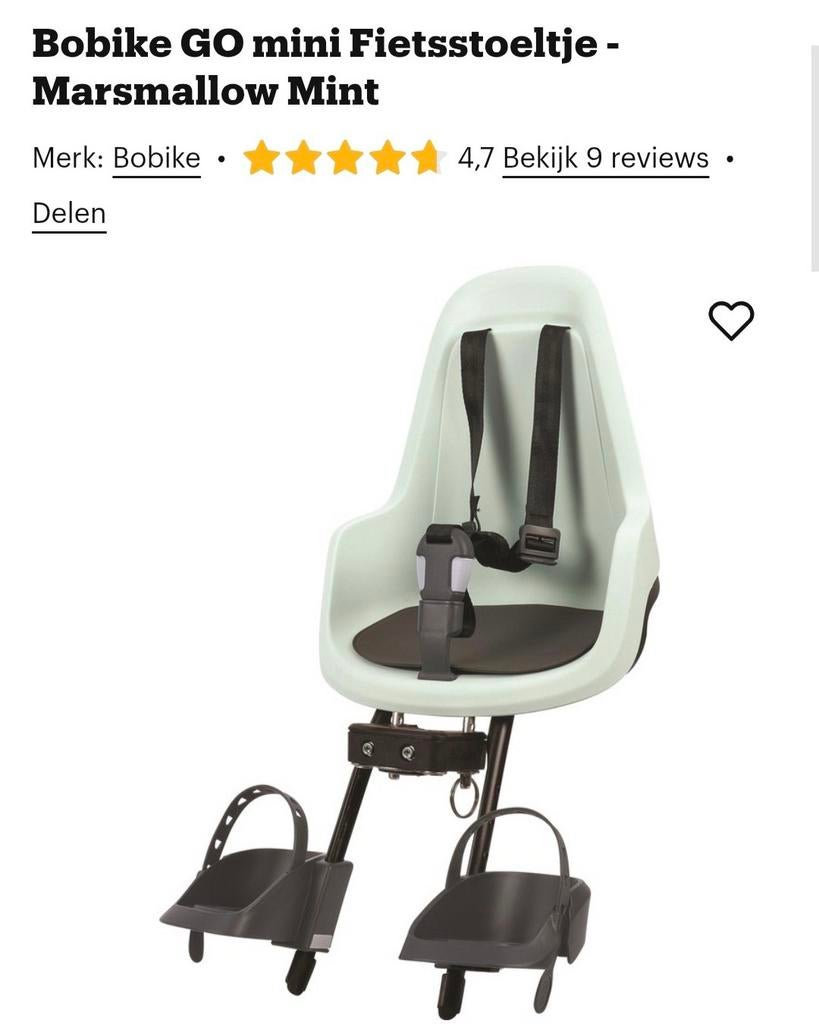 Bobike GO mini Fietsstoeltje - Marsmallow Mint, Ophalen