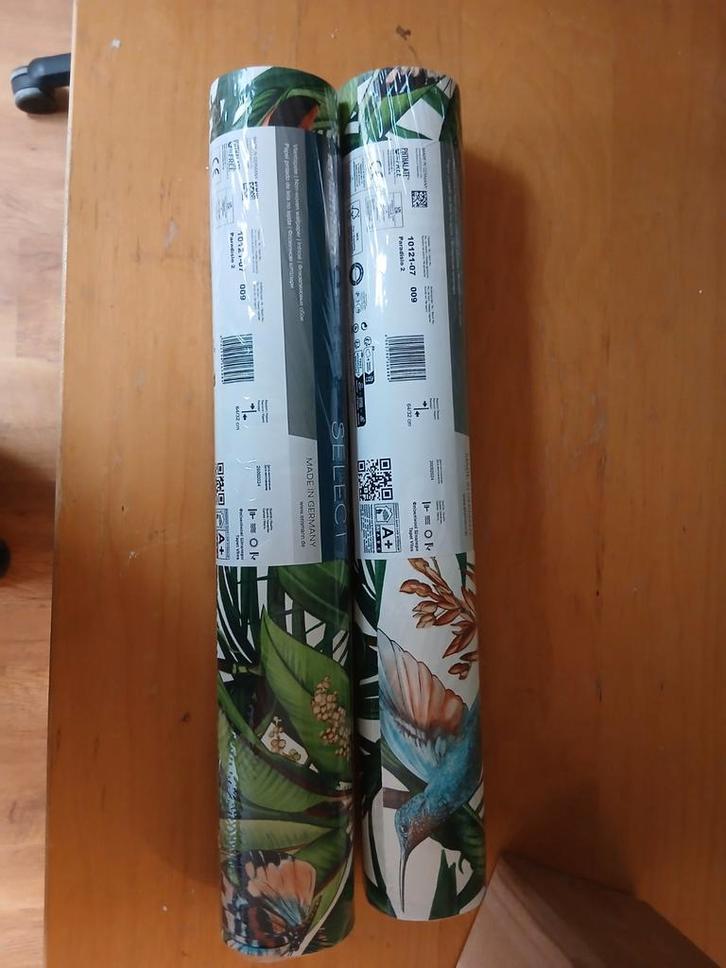 Tropisch Behang met Kolibries en Toekans - Nieuw, Huis en Inrichting, Stoffering | Behang, Blauw, Wit, Bruin, Groen, 10 tot 25 m²