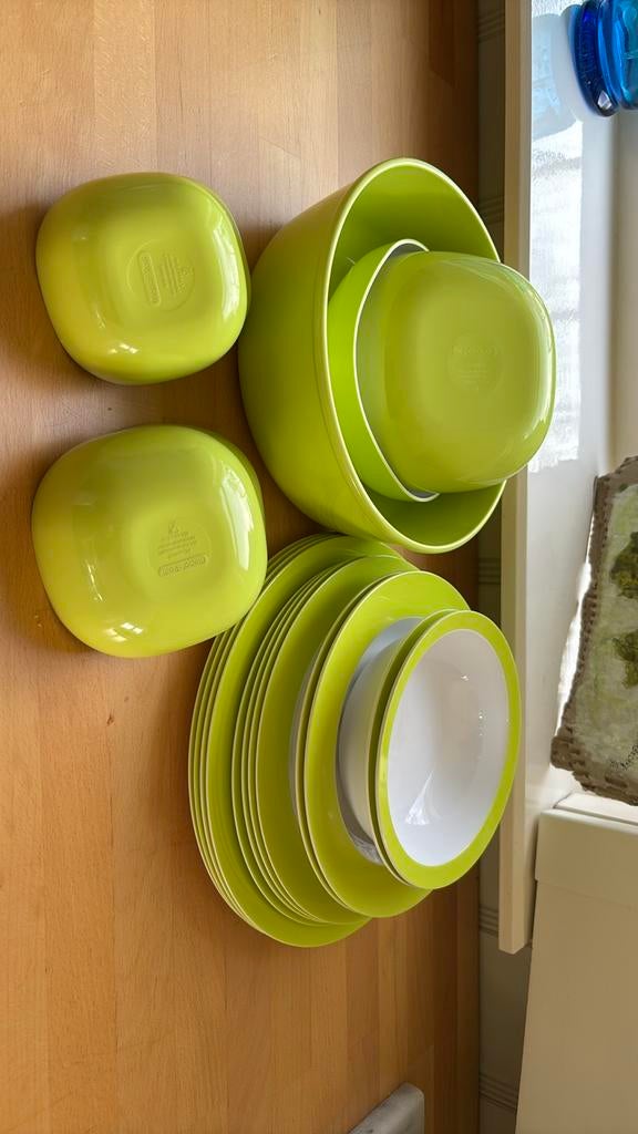 Mepal servies set - limegroen, Overige materialen, Gebruikt, Ophalen of Verzenden, Effen