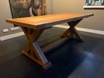 Massief eikenhouten eettafel, Ophalen of Verzenden, Rechthoekig, 200 cm of meer, 50 tot 100 cm