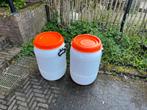 2 Voertonnen met Deksel - 62cm Hoog, 40cm Diameter, Ophalen, Gebruikt, 40 tot 60 cm, Overige typen