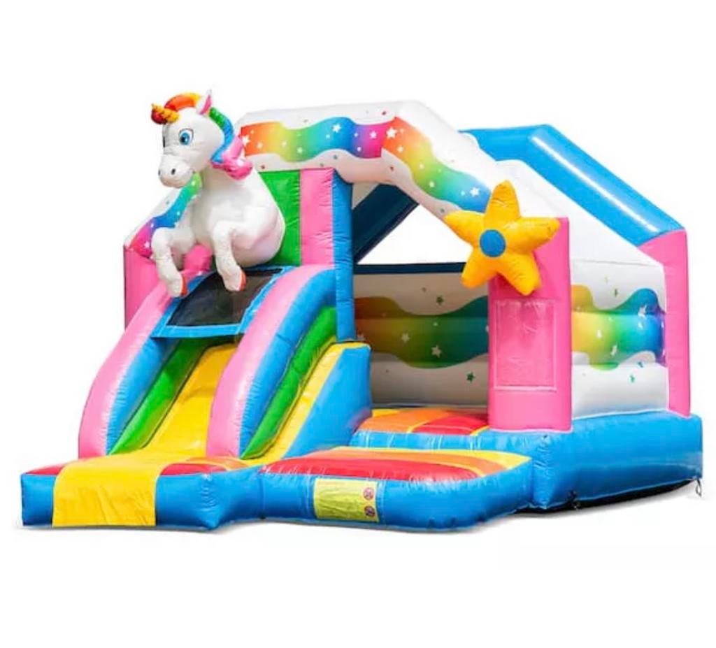 Unicorn Springkussen huren Amsterdam Amstelveen Badhoevedorp, Hobby en Vrije tijd, Feestartikelen | Verhuur, Zo goed als nieuw