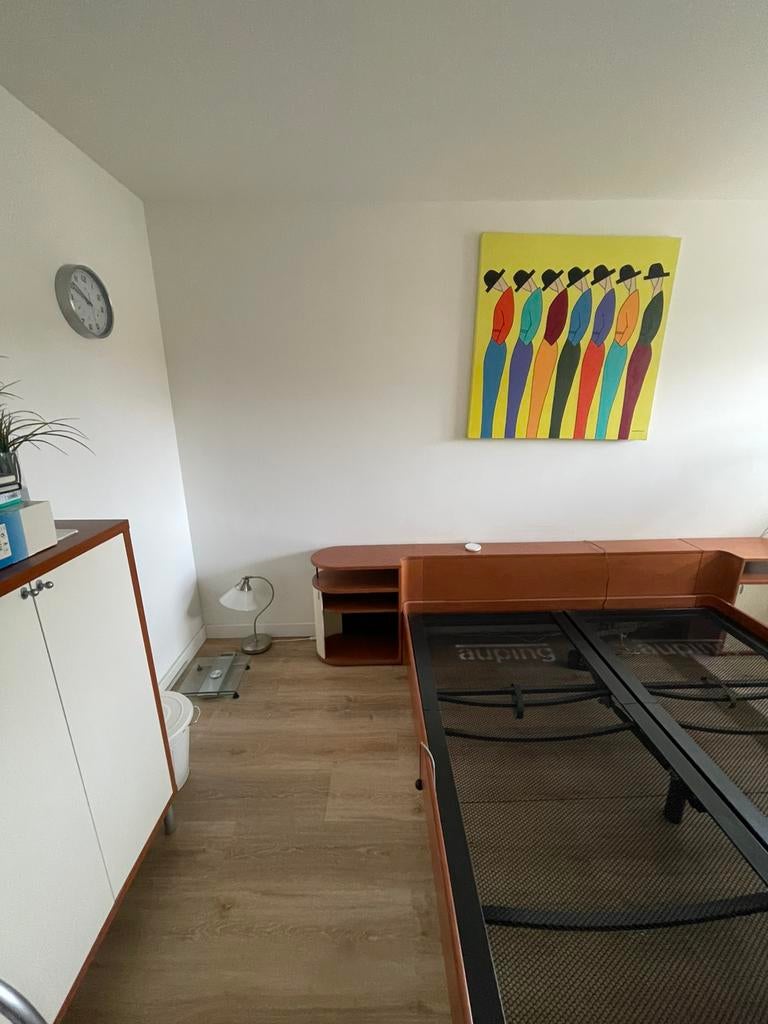 Auping bed d.beuken hout, Ophalen, Tweepersoons, 180 cm, Hout