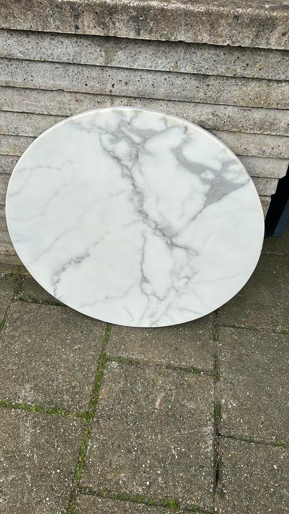 Marmeren blad rond 60 cm, Huis en Inrichting, Ophalen, Zo goed als nieuw, Rond, 50 tot 100 cm