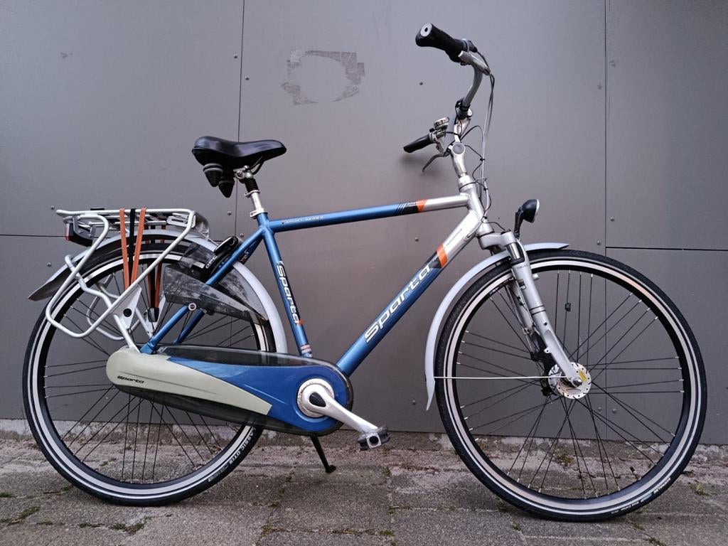Herenfiets Sparta 7 versnellingen, AXA slot, verlichting, Fietsen en Brommers, Ophalen, Sparta, Versnellingen, Zo goed als nieuw