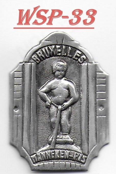 WSP-33 wandelstokplaatje: Brussel Manneke Pis, Ophalen of Verzenden, Nieuw