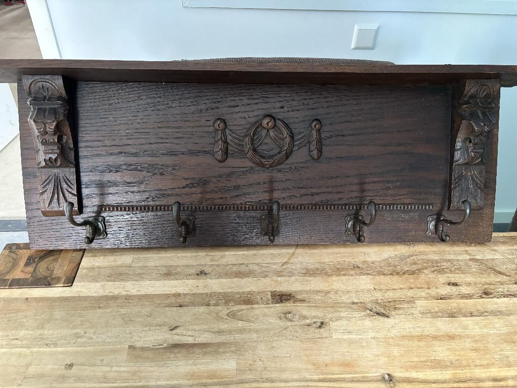 Antieke Houten Kapstok, Huis en Inrichting, Woonaccessoires | Kapstokken, Gebruikt, Minder dan 100 cm, Hout, Ophalen