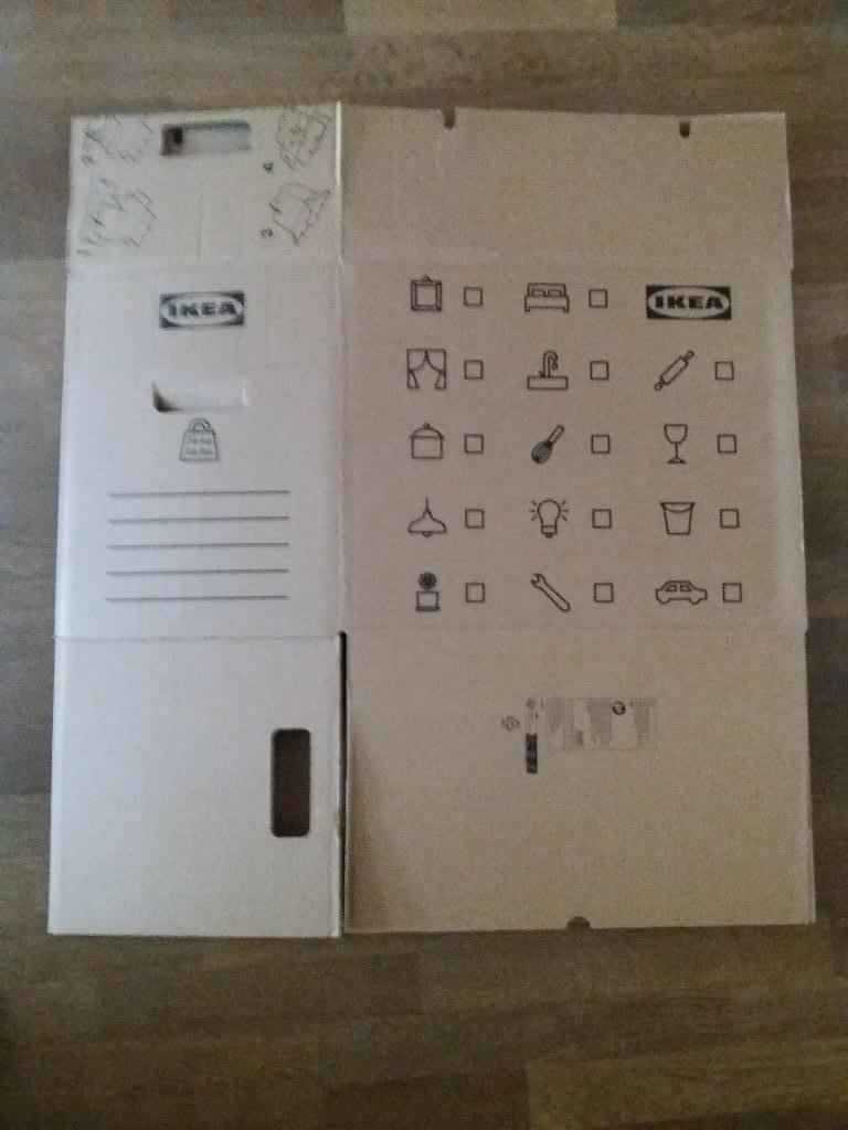 Verhuisdoos Ikea Dundergrube 54l, Doe-het-zelf en Verbouw, Kratten en Dozen, Ophalen, Opvouwbaar, Minder dan 35 cm, Minder dan 50 cm