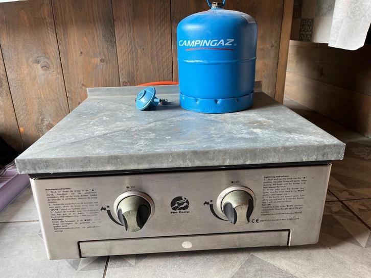 Bakplaat met gas - Fun Camp, Tuin en Terras, Gasbarbecues, Gebruikt, Ophalen