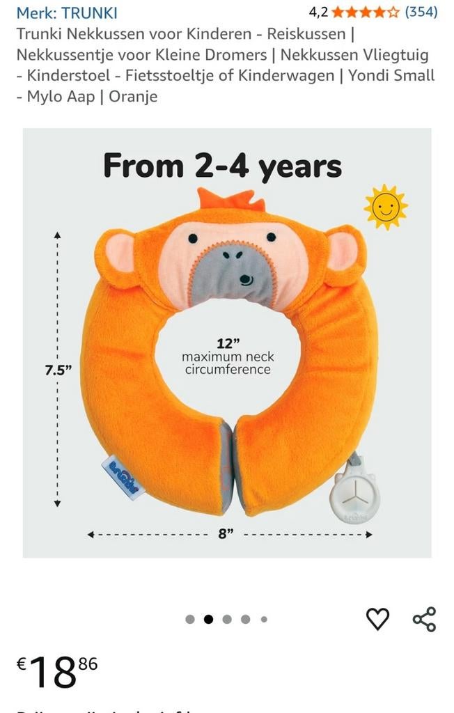 Trunki Hoofd- en Neksteun - Comfort voor Onderweg, Ophalen of Verzenden, Nieuw, Overige merken, Zijbescherming