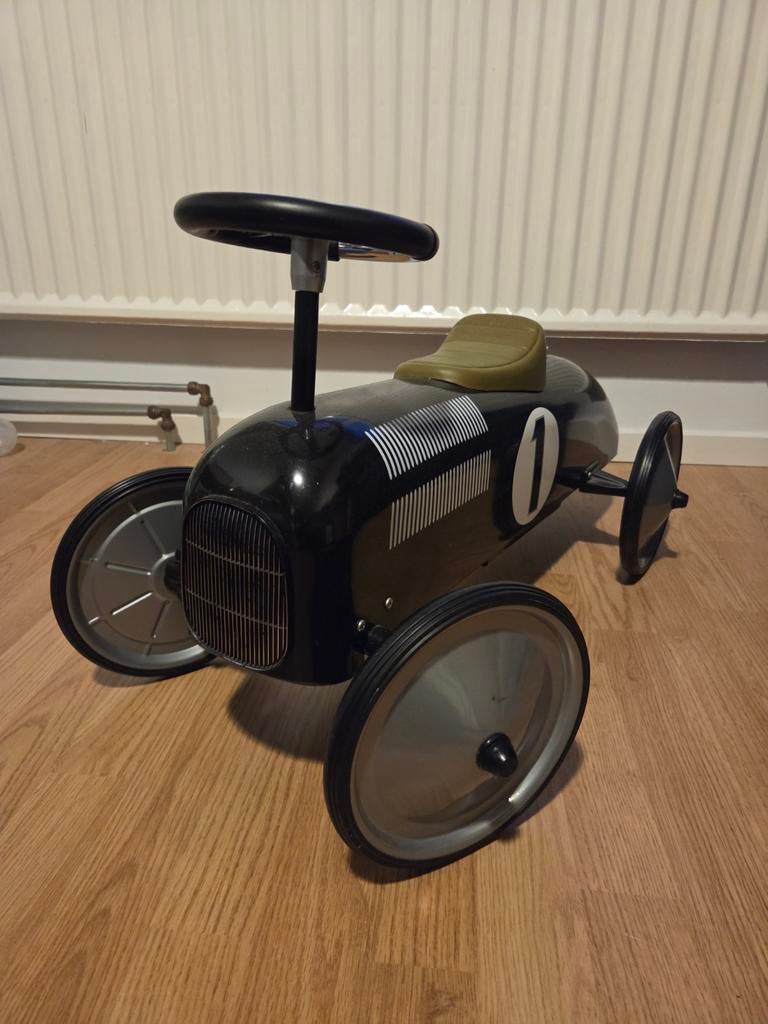 Vintage loopauto raceauto zwart nr. 1, Ophalen, Gebruikt