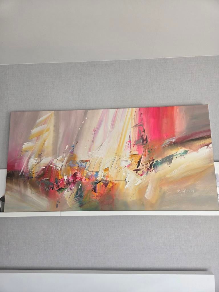 Schilderij Wilkinson, abstract, circa 120 x 60 cm, Antiek en Kunst, Kunst | Schilderijen | Abstract, Ophalen