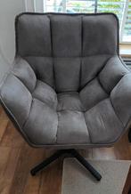 Fauteuil Suède  met zwarte voet, Ophalen of Verzenden, Zo goed als nieuw, 50 tot 75 cm