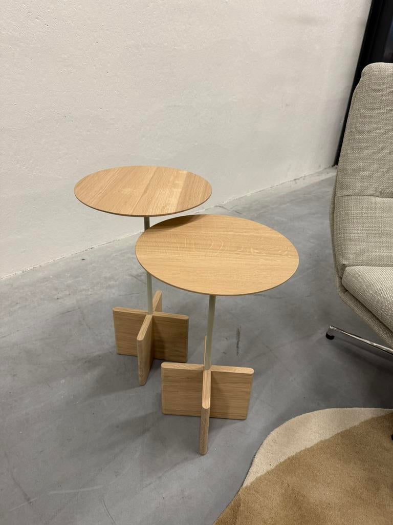 Nieuw Beek Cross Bijzettafels Eiken hout White Design Tafel, Huis en Inrichting, Tafels | Bijzettafels, Rond, Nieuw, 60 cm of meer