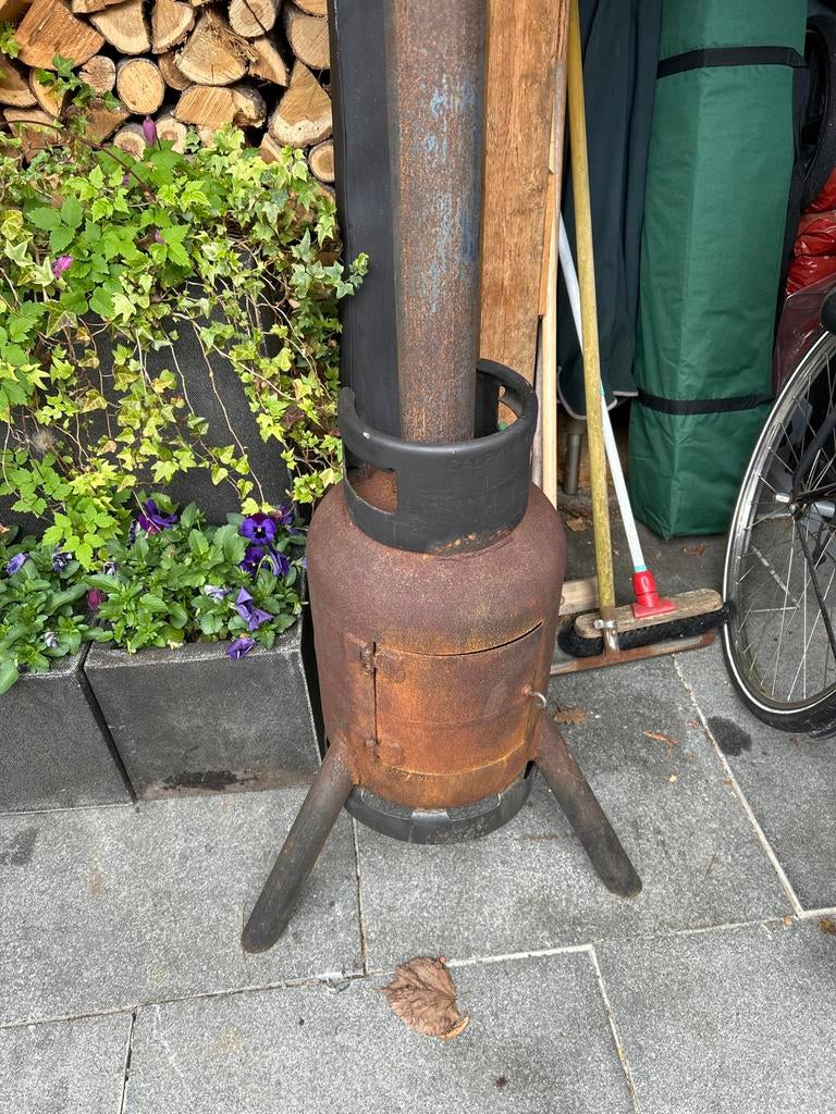 Robuuste vuurton / terraskachel van gasfles, Tuin en Terras, Vuurkorven, Ophalen, Gebruikt, Vuurton