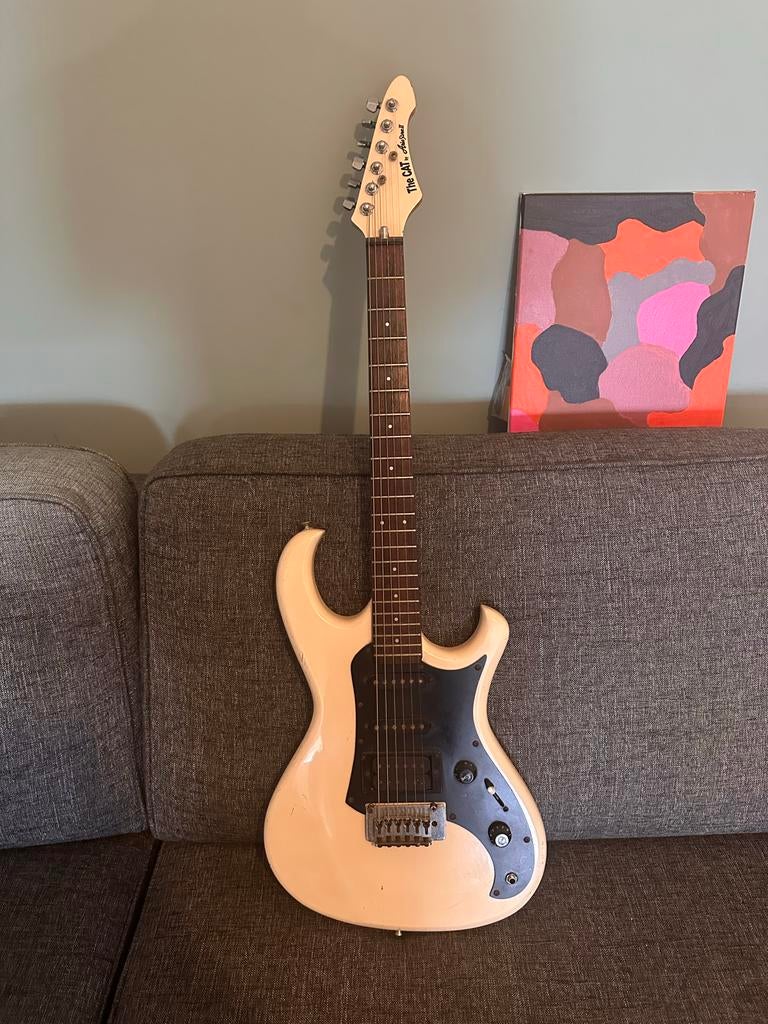 Aria Pro 2 The Cat Vintage Gitaar Jaren '80 Strat style, Ophalen, Gebruikt, Solid body, Overige merken