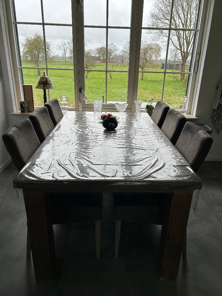 Eethoekstoelen 6x, Huis en Inrichting, Stoelen, Gebruikt, Vijf, Zes of meer stoelen, Hoge, rechte rugleuning, Ophalen